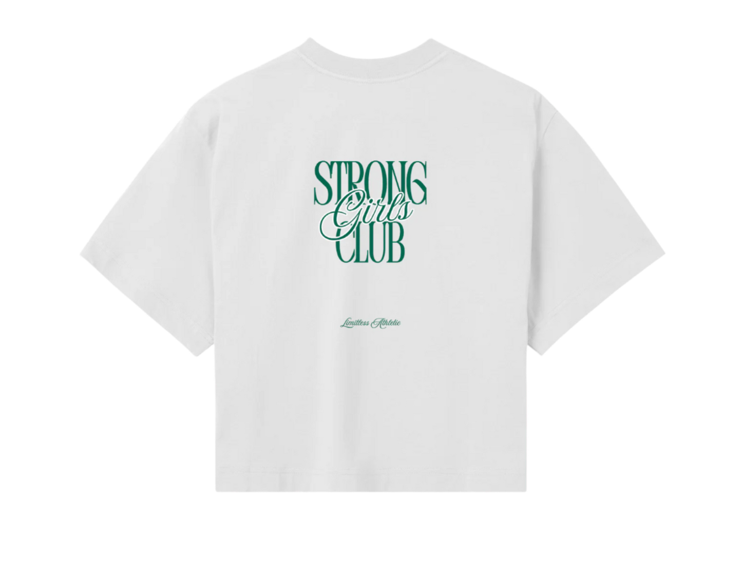Strong Girls Club Cropped Top Off-White/Emerald Green