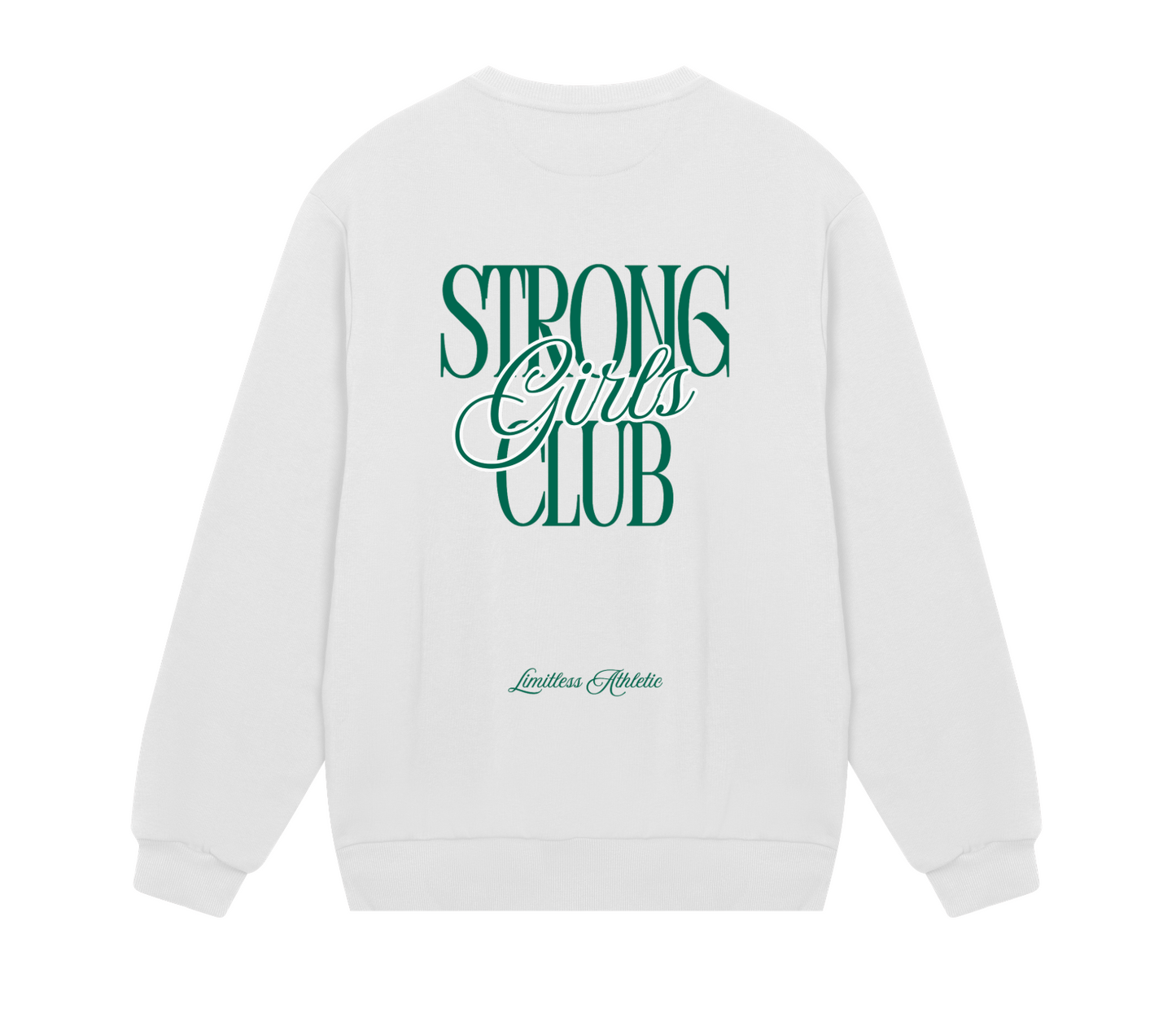 Strong Girls Club Sweater Off-white/Emerald Green