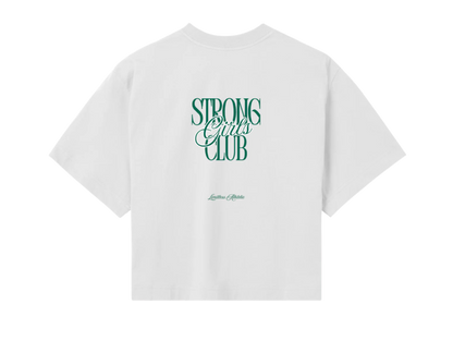 Strong Girls Club Cropped Top Off-White/Emerald Green