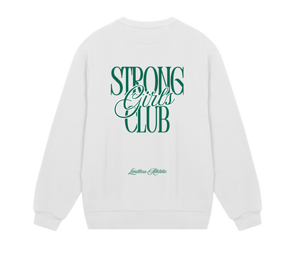 Strong Girls Club Sweater Off-white/Emerald Green