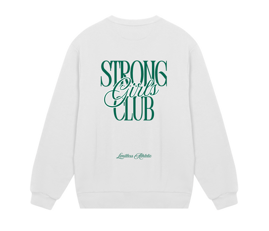 Strong Girls Club Sweater Off-white/Emerald Green