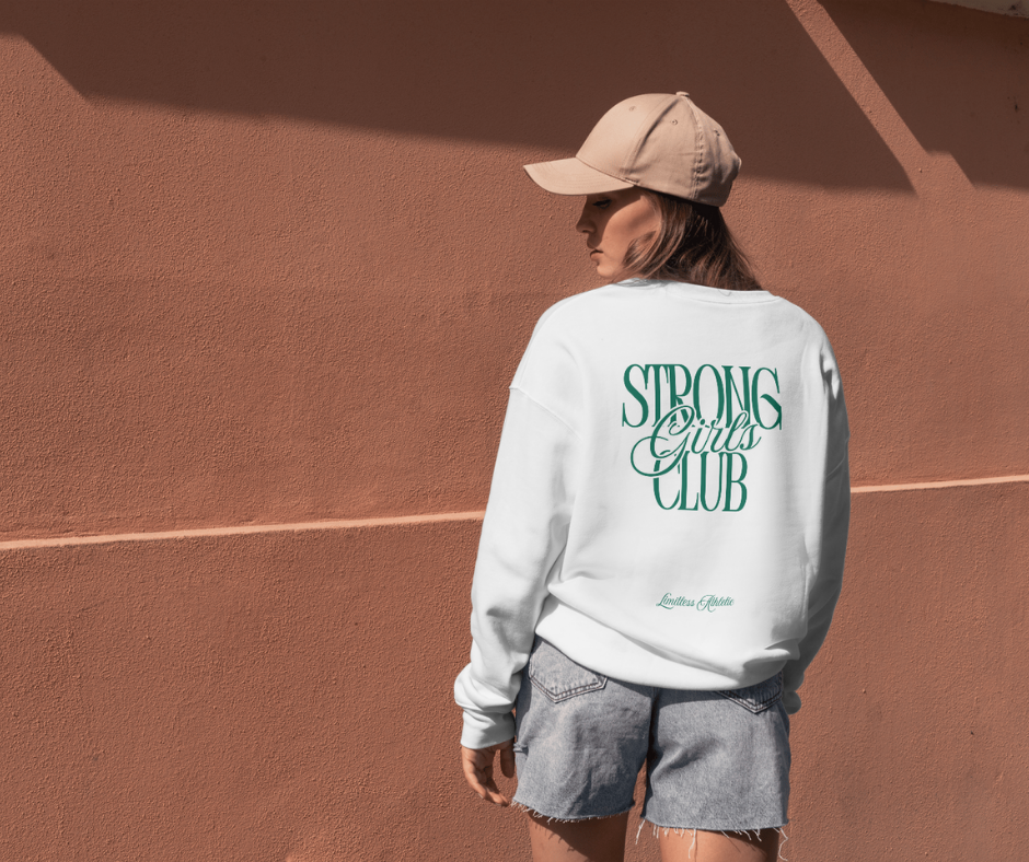 Strong Girls Club Sweater Off-white/Emerald Green